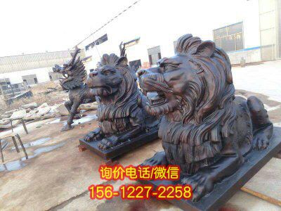 仿真不銹鋼獅子雕塑，酒店景觀點(diǎn)綴